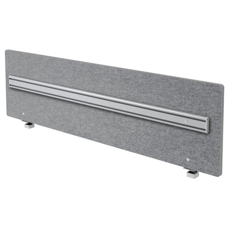 Grau melierte Akustik-Trennwand ARO mit integrierter Orga-Schiene aus Aluminium von hjh OFFICE PRO