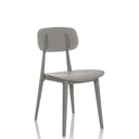 Grauer Outdoor-Stuhl ARTIFO HOL mit perforierter Rückenlehne und Sitzfläche von hjh OFFICE