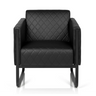 Schwarzer Polstersessel ARUBA BLACK mit Rautensteppung und Kufengestell von hjh OFFICE
