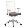 Profi-Bürostuhl ASPEN WHITE in Grau und Weiß mit Netzrücken und glänzendem Fußkreuz von hjh OFFICE