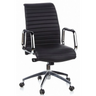 Schwarzer Profi-Chefsessel ASPERA 10 mit gerippter Polsterung und glänzenden Chrom-Armlehnen von hjh OFFICE