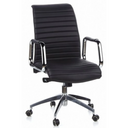 Schwarzer Profi-Chefsessel ASPERA 10 mit gerippter Polsterung und glänzenden Chrom-Armlehnen von hjh OFFICE
