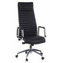 Luxus-Chefsessel ASPERA 20 mit schwarzem Bezug, Quersteppung und verchromten Armlehnen von hjh OFFICE