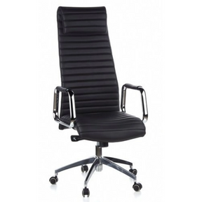 Luxus-Chefsessel ASPERA 20 mit schwarzem Bezug, Quersteppung und verchromten Armlehnen von hjh OFFICE
