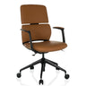 Profi-Bürostuhl ATMOS DESIGNER in der Farbe Camel mit schwarzen Armlehnen und Rollen von hjh OFFICE