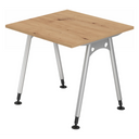 Höhenverstellbarer Schreibtisch ATOS 8 S in Asteiche mit silbernen Beinen von hjh OFFICE PRO