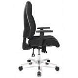 Profi-Bürostuhl P91 AL.G3 in Schwarz mit verstellbaren Armlehnen und glänzendem Fußkreuz von Topstar