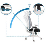 Verstellmechanismen und 90 Grad Neigung der Rückenlehne des Profi-Bürostuhls NODI WS HD von Grospol
