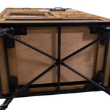 Unterseite mit schwarzem Metallgestell und Kreuzverstrebung des Sideboards CONTINENTO S von hjh LIVING