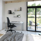 Höhenverstellbarer Schreibtisch HILO 612 S in Weiß und Silber mit Maßen 120 x 67 cm von hjh OFFICE PRO