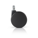 Schwarze Stuhlrolle 5x ROLO No-Noise 11mm/75mm für Teppichböden mit metallenem Bolzen von hjh OFFICE – 360-Grad-Ansicht (Rückenansicht 180°)