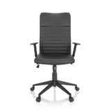 Schwarzer Homeoffice-Bürostuhl ARTON 30 mit gesteppter Polsterung und Fußkreuz mit fünf Rollen von hjh OFFICE – 360-Grad-Ansicht (Frontansicht 0°)