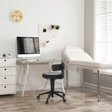 Schwarzer Drehhocker TOP WORK FLEX PU mit Kunstlederbezug und fünf Rollen von hjh OFFICE