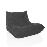 Grauer Loungesessel Sitzolo mit Cord-Bezug und strukturierter Oberfläche von hjh LIVING – 360-Grad-Ansicht (schräge Frontansicht 30°)