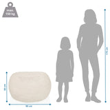 Maßzeichnung des Sitzsacks Sitzolo R mit 90 × 50 cm und maximaler Belastung von 150 kg von hjh LIVING