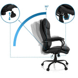 Verstellbare Rückenlehne bis 90 Grad des Drehstuhls RELAX XXL B in Schwarz aus Kunstleder von hjh OFFICE