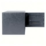 Schlüsselschloss und anthrazitfarbenes Gehäuse des Tresors Safe Compact Basic von hjh OFFICE