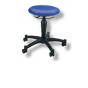 Blauer Drehhocker BALANCE 10 mit schwarzem Fußkreuz und fünf Rollen von Topstar