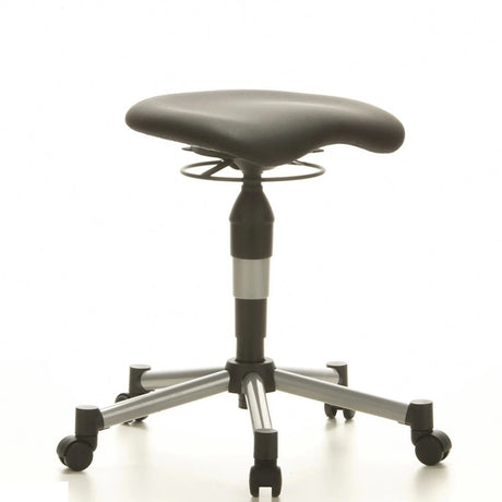 Schwarzer Drehhocker BALANCE 20 mit gepolsterter Sitzfläche und fünf Rollen von Topstar