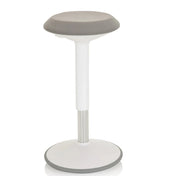 Stehhilfe BALANCE SIT III W in Weiß und Grau mit gepolsterter Sitzfläche und rundem Fuß von hjh OFFICE
