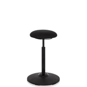 Schwarze Stehhilfe BALANCE SIT mit rundem Sitzpolster und einem stabilen Standfuß von hjh OFFICE