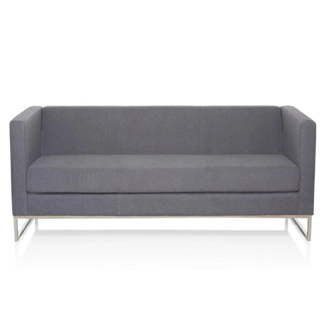 Dunkelgraues Loungesofa BARBADOS als Drei-Sitzer mit schlankem Metallgestell von hjh OFFICE