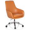 Profi-Chefsessel BARENO in Orange mit geschwungener Schale und glänzendem Sternfuß von hjh OFFICE
