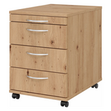 Unterrollcontainer BARI 1606 in Asteiche-Optik mit vier Schubladen und Bogengriffen von hjh OFFICE PRO
