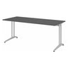 Schreibtisch BELA 19 S in Graphit mit silberfarbenem Gestell und einer Platte von 180 x 80 cm von hjh OFFICE PRO