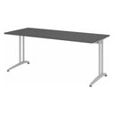 Schreibtisch BELA 19 S in Graphit mit silberfarbenem Gestell und einer Platte von 180 x 80 cm von hjh OFFICE PRO