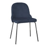 Blauer Vierfußstuhl BELLA BLACK S mit stoffbezogener Sitzfläche und schlanken schwarzen Metallbeinen von Grospol