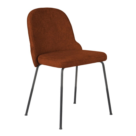 Roter Vierfußstuhl BELLA BLACK S mit strukturiertem Stoffbezug und schlanken schwarzen Metallbeinen von Grospol