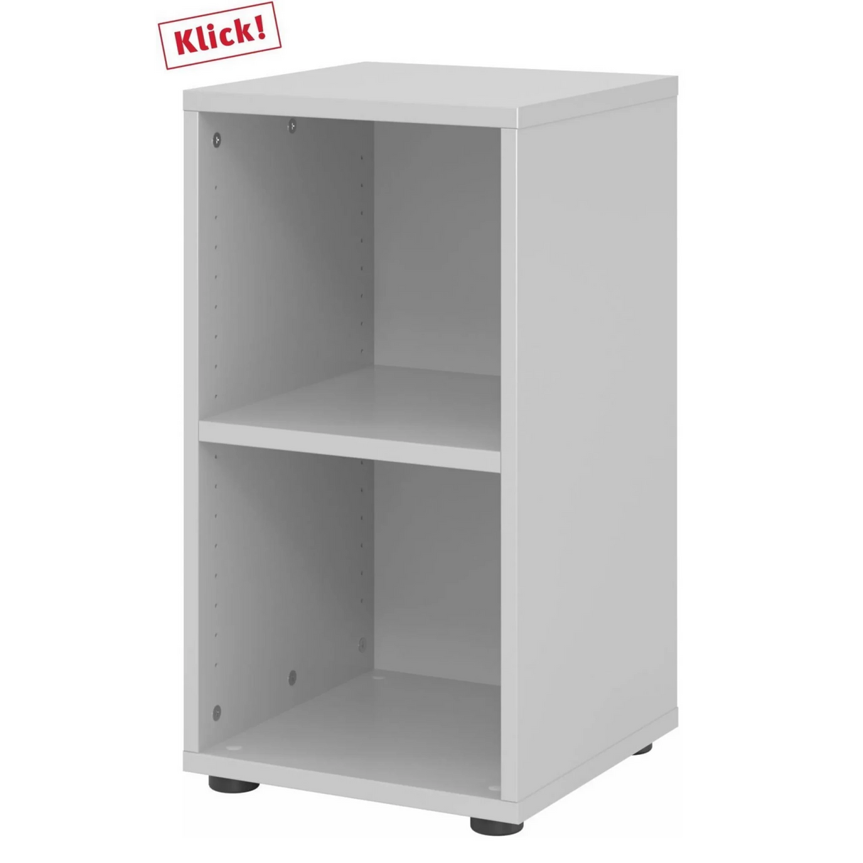 Graues Regal BETA 9 mit zwei offenen Fachböden von hjh OFFICE PRO