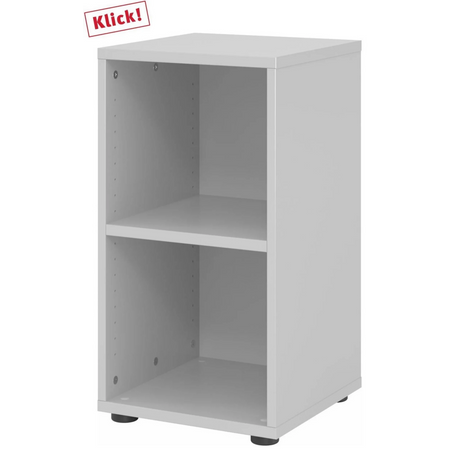 Graues Regal BETA 9 mit zwei offenen Fachböden von hjh OFFICE PRO
