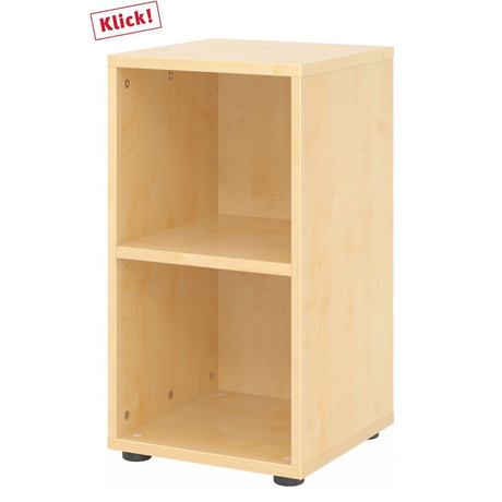 Offenes Regal BETA 9 aus hellem Ahornholz mit zwei Regalfächern von hjh OFFICE PRO