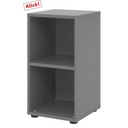 Graphitfarbenes Regal BETA 9 mit zwei offenen Regalfächern von hjh OFFICE PRO