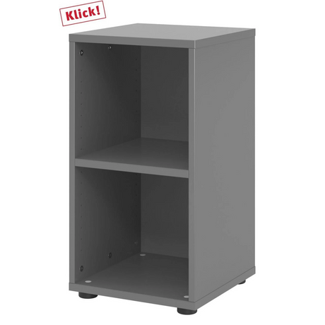 Graphitfarbenes Regal BETA 9 mit zwei offenen Regalfächern von hjh OFFICE PRO