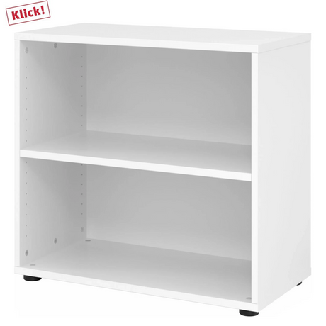 Weißes Regal BETA 9 mit zwei offenen Ablagefächern und einer Breite von 80 cm von hjh OFFICE PRO