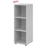 Graues Regal BETA 9 mit drei offenen Ablagefächern von hjh OFFICE PRO