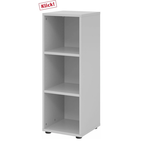 Graues Regal BETA 9 mit drei offenen Ablagefächern von hjh OFFICE PRO