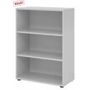 Graues Regal BETA 9 mit drei offenen Ablagefächern von hjh OFFICE PRO