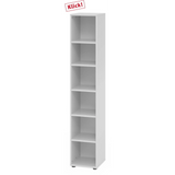 Graues Regal BETA 9 mit sechs offenen Ablagefächern von hjh OFFICE PRO