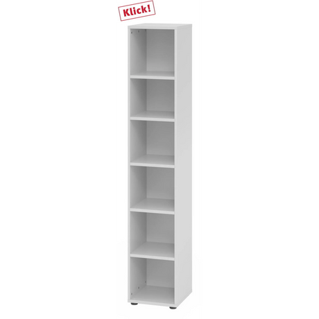 Graues Regal BETA 9 mit sechs offenen Ablagefächern von hjh OFFICE PRO