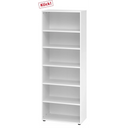 Weißes Regal BETA 9 mit sechs offenen Regalfächern von hjh OFFICE PRO