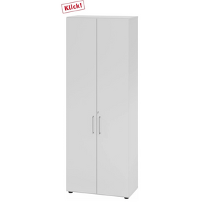 Grauer Schrank BETA 9 mit zwei Türen und silberfarbenen Griffen von hjh OFFICE PRO