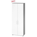 Weißer Aktenschrank BETA 9 mit zwei Türen und graphitfarbenem Korpus von hjh OFFICE PRO