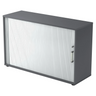 Graphitfarbener Rollladenschrank BETA R 1732S mit Chromgriff aus Metall von hjh OFFICE PRO