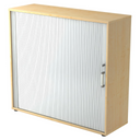 Rollladenschrank BETA R 1733S in Ahorn-Optik mit silbernem Chromgriff von hjh OFFICE PRO