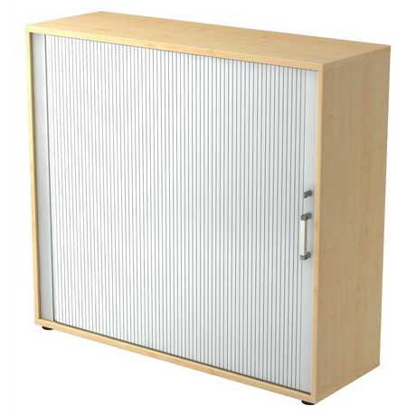 Rollladenschrank BETA R 1733S in Ahorn-Optik mit silbernem Chromgriff von hjh OFFICE PRO