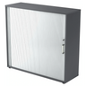 Graphitgrauer Rollladenschrank BETA R 1733S mit Chromgriff aus Metall von hjh OFFICE PRO